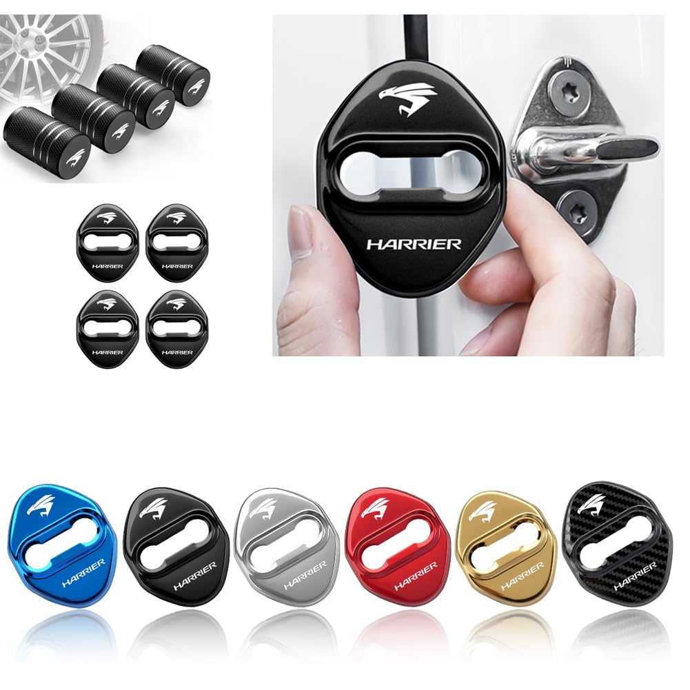 

Комплект из 4 накладок на скобы дверных замков из нержавеющей стали для серий Toyota Harrier 80 и 60. Эти накладки на скобы дверных замков из нержавеющей стали являются чёрный