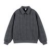 Men's Loose Casual All Stand Collar Hoodie American Retro Solid Color Lapel Long-sleeved Hoodie
