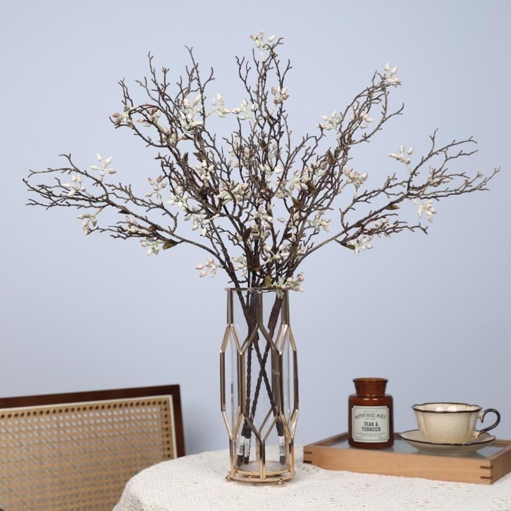 Plastic Artificial Plant Dead Branch Lifelike Handmade Eucalyptus Fruit Branch Real Touch DIY Artificial Greenery