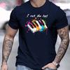 Unisexs Colorful Piano Key Pattern Casual Round Neck Short TShirt for And Autumn Unisex Clothing Comfortable