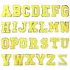 26Pcs/Set 6cm English Letter Patches Gold Edged Chenille Patches Iron On Stickers For DIY Crafts Clothing Hat Bag Decoration