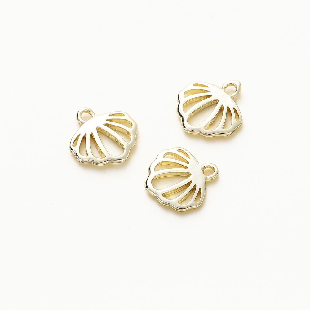 

10pcs/lot 14K 18K Gold Plated Brass Sea Shell Pendant Necklace Bracelet DIY Charm Jewelry Accessories Supplies 10pcs