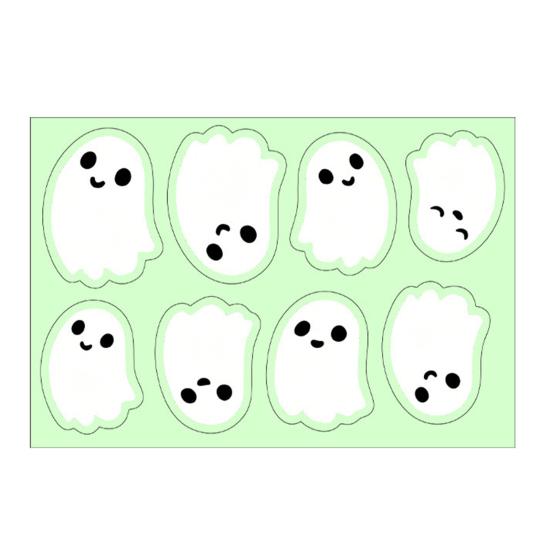 Cartoon Ghost Party Decorations Halloween Glow-in-the-Dark Wall Stickers, Cute Pumpkin Decals, Waterproof PVC Window Clings Removable Art