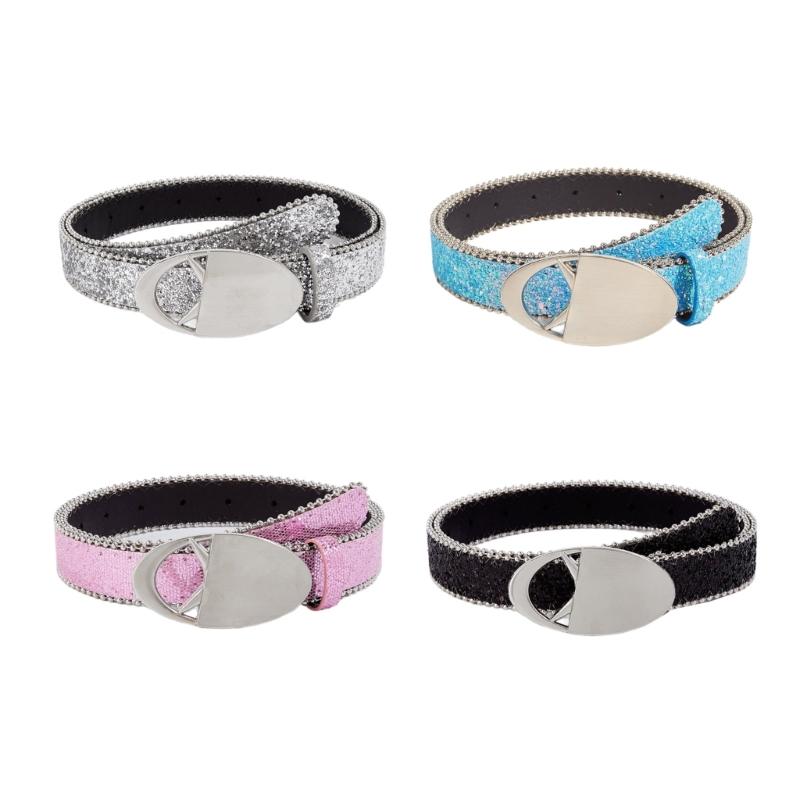 Modern Women Jeans Belt Round Buckle Punk Belt Impressive Style for Beach