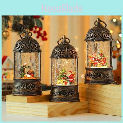 Weihnachts-Spieluhr Goldener Vogelkäfig-Schmuck mit Weihnachtsmann und Schneemann Dekoration für Weihnachtsgeschenk