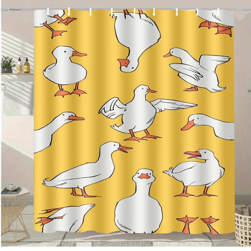 Morandi Creative Flowers Washable Dirt-Resistant Shower Curtain Shower Head waterproof Polyester Bath Curtain For Home Decor