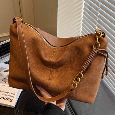 European and American Retro Deerskin Velvet Bag Women's 2025 New Fashionable and Versatile Dumpling Bag High-end Nubuck Leather Crossbody Bag