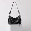 Black Warrior 2025 Women's Genuine Leather Biker Messenger Tote