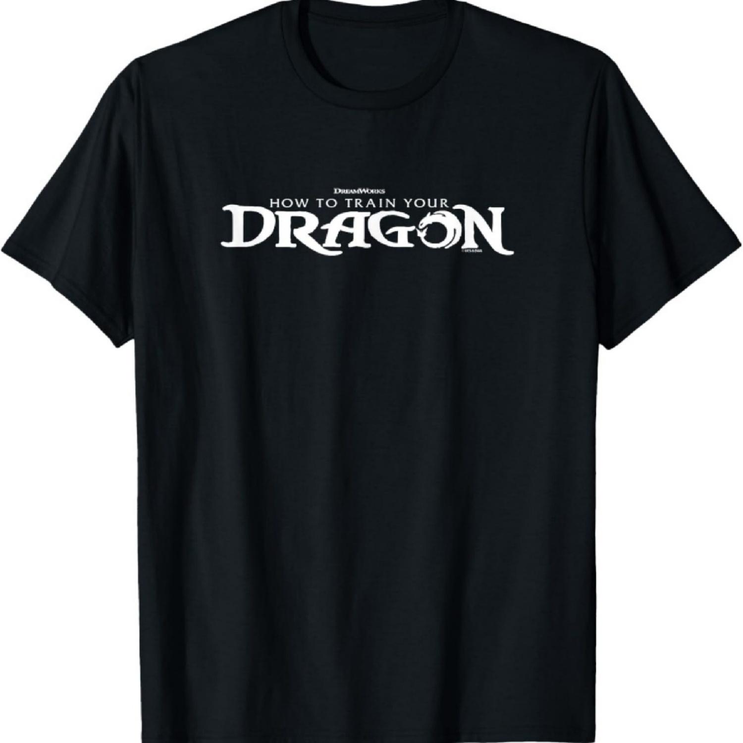 Dreamworks How To Train Your Dragon Logo Black And White T-Shirt XXXXXL разноцветный