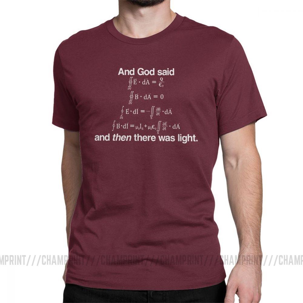 Men's And God Said Maxwell's Equations T Shirt Science Physics Geek T-Shirts Mathematics Tops Equation Nerd Cotton Tee Shirt