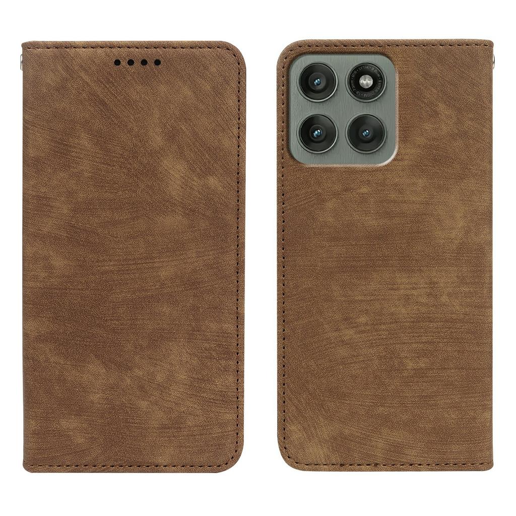 For Motorola Edge 60 Pro 5G Case Strong Magnetic Leather Wallet Phone Cover with Striped Texture