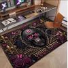 Skull Gothic Theme Soft Crystal Velvet Rug Custom Name & Text Print Non Slip Floor Rug for Bedroom Living Room