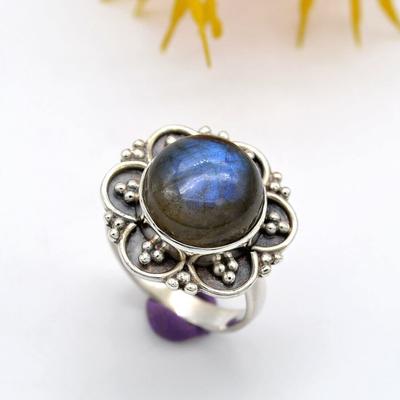 Labradorit Ring handgefertigt 925 Sterling Silber Ring, Silber Onyx Ring, böhmischer Schmuck