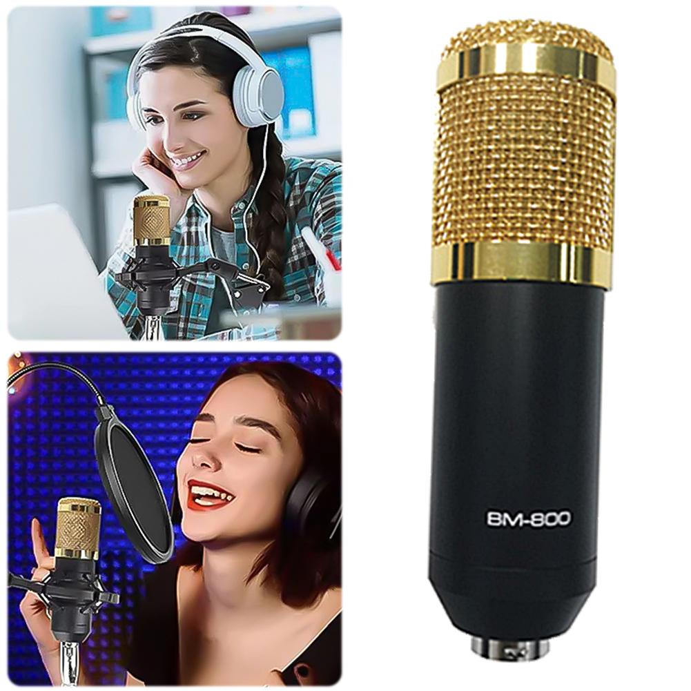 Podcast Equipment Bundle with Cantilever Stand Podcast Condenser Microfone V8 Live Sound Card & BM-800 Condenser Microphone