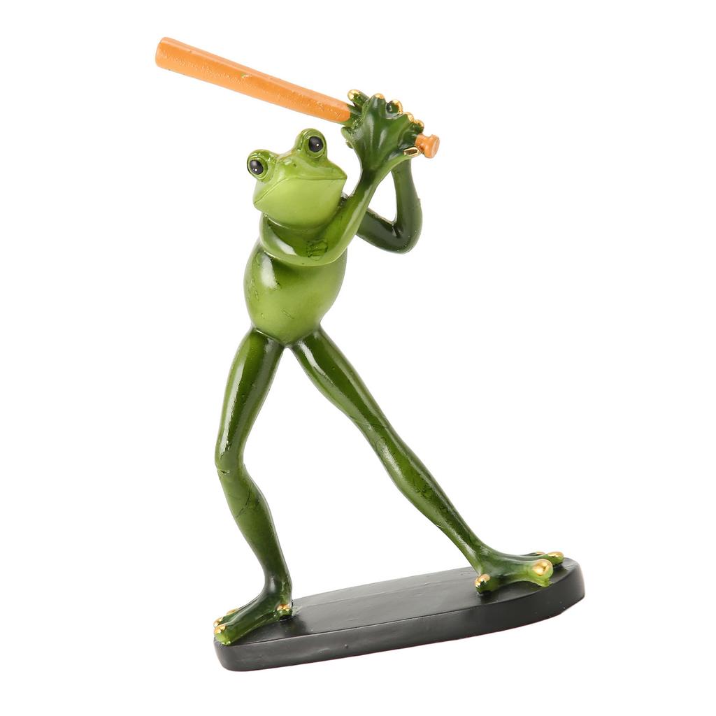 Frog Statue Resin Sports Frog Figurine Decor Sculpture Statue Crafts for Outdoor Garden Patio Lawn