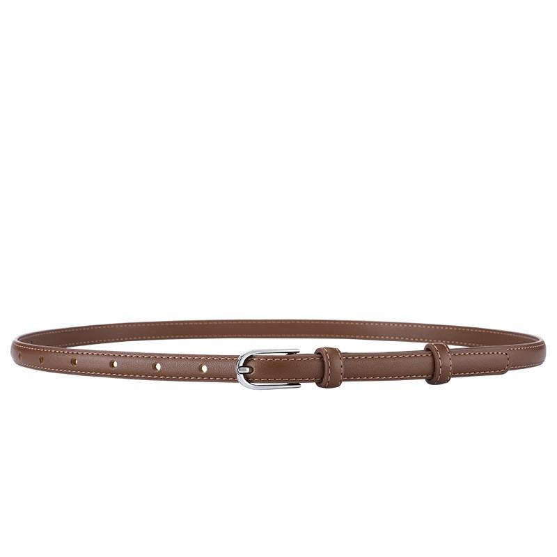 Womens Slim Leather Belt With Pin Buckle Casual Fashion Waistband Dresses Pants Office Outfits