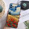 Rural Oil Painting Scenery Phone Case For iPhone 16,15,14,13,12 Mini 11 Pro XR,X,XS,MAX 7,8 Plus Silicone Cover Soft Black