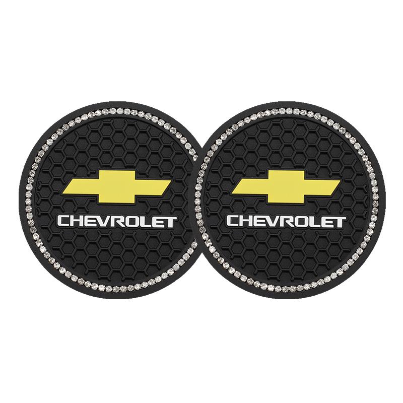

2Pcs Silicone Car Cup Mat Anti Noise Coaster Accessories For Chevrolet Spark Captiva Cruze Malibu Equinox Trax Camaro Blazer