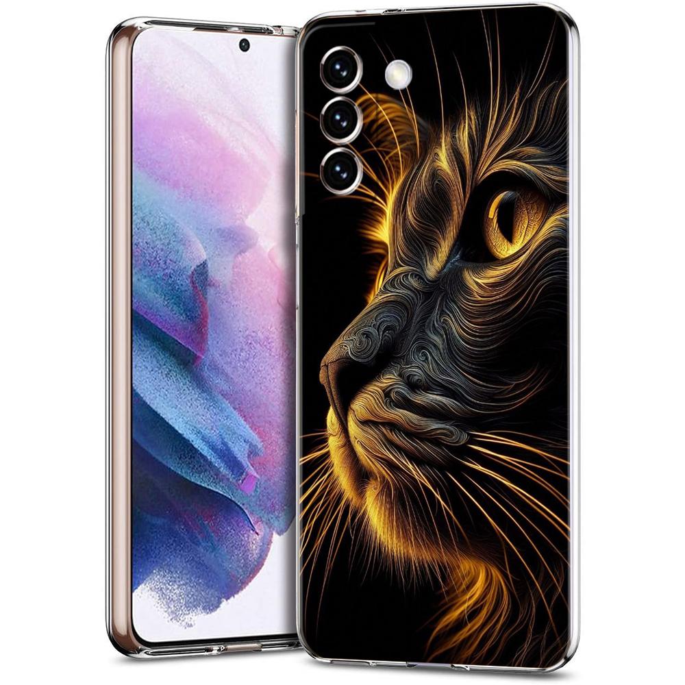 Transparent Phone Case Cover for Samsung Galaxy S25 S24 S23 S22 S20 S21 FE Ultra S24 S23 S10 S10E Plus 5G Proud Cat Pattern Bags
