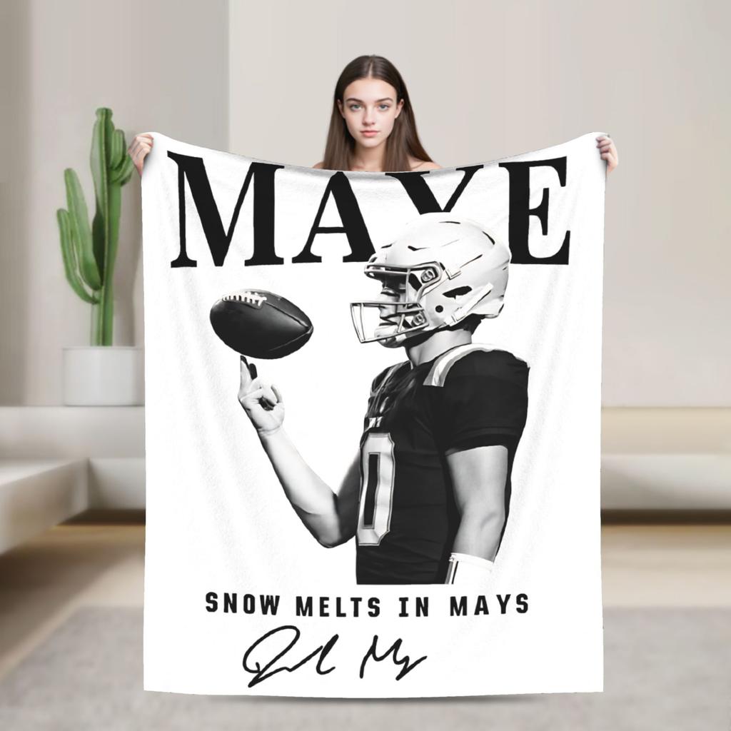 Drakes Mayes Football Knitted Blankets Fleece Super Soft Throw Blankets for Bed Bed Rug