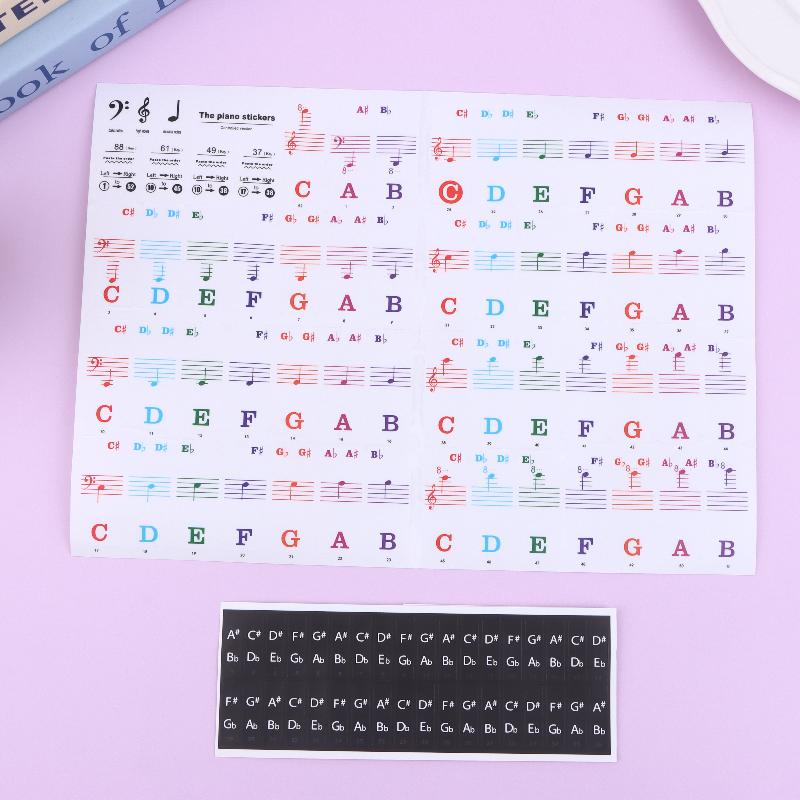 

Newbie Piano Key Stickers Set for 88/61/54/49 Keys, Includes Removable Colorful Note Labels разноцветный