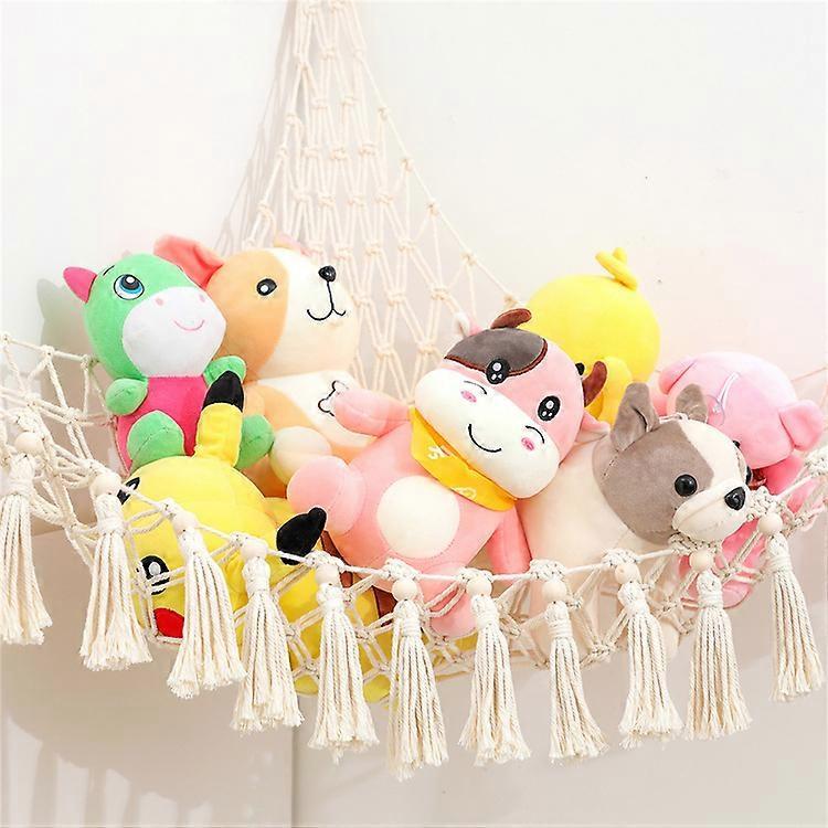 Stuffed Animal Net or Hammock Wall Hanging Net for Stuffed Animal Storage Macrame Toy Display Plush Toy Holder Soft Toy organizer for Nurery Baby Bedr
