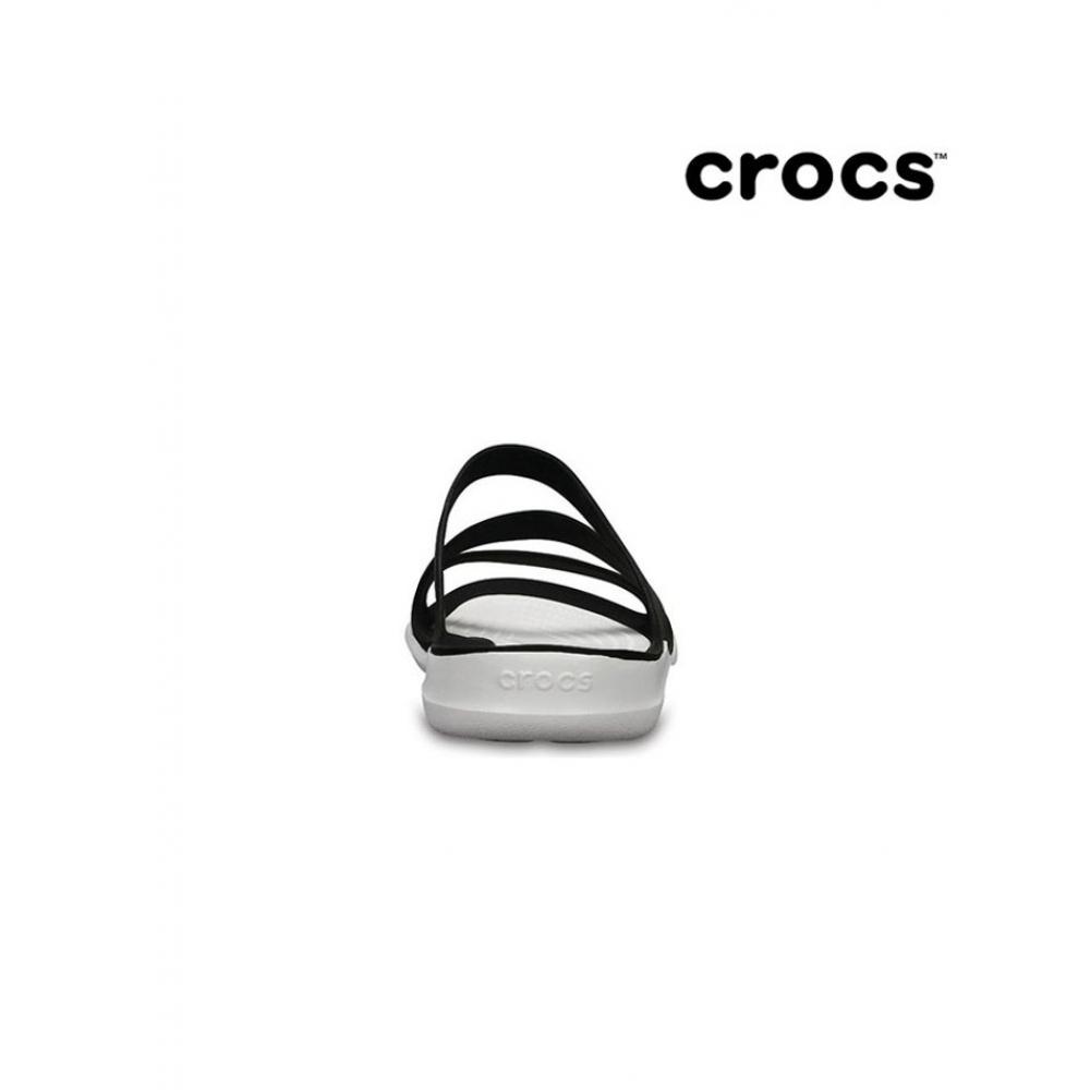 Crocs Womens Swiftwater Sandals Black White 203998 066