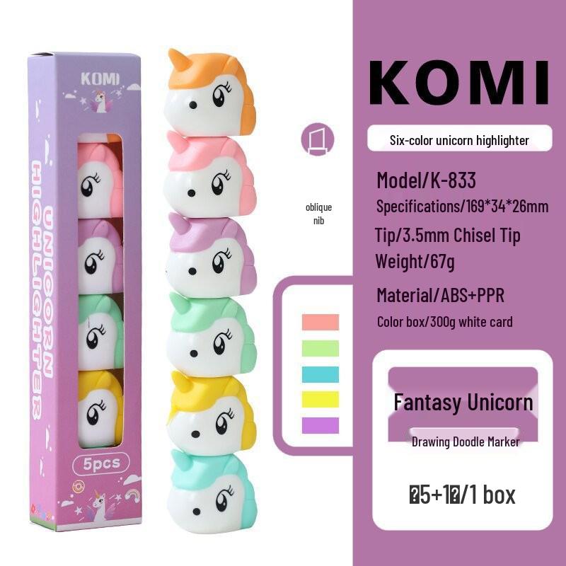 Cartoon Fluorescent Pen Gift Set: Colorful, Cute, and Creative Highlighters for Students