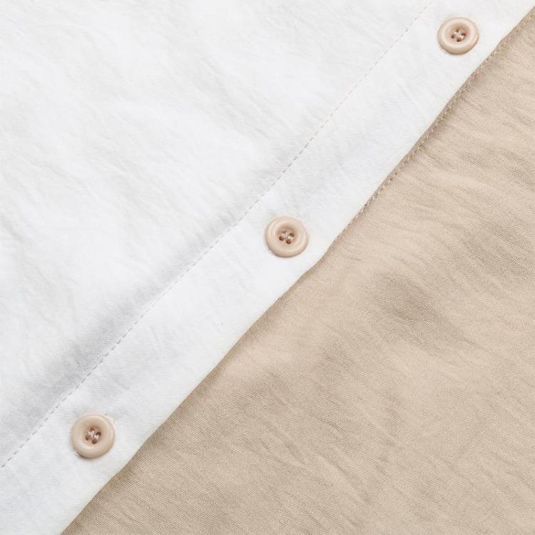 Women Casual Summer Polo Collar Loose Short Sleeve Contrast Blouse Single Breasted Top