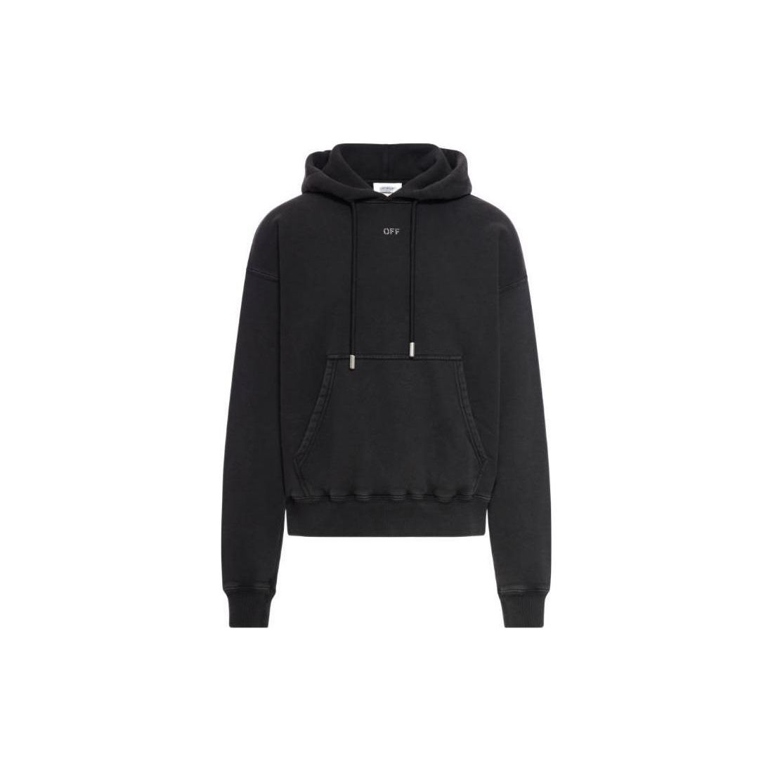 

Off-White Однотонная толстовка с капюшоном на шнурке, с длинными рукавами, стандартного кроя, мужская, черная OMBB085S24FLE0101001 XS