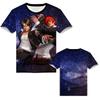 Dunkelblau Lila Galaxie The King of Fighters T-Shirt Unisex Kyo Kusanagi Iori Yagami Frontdruck Anime Kampfspiel Kurzarm Grafik-T-Shirt