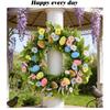 Easter Eggs Artificial Flower Wreath Easter Wreath Wall Hanging Decoration for Front Door Porch Mantels Home Decoration