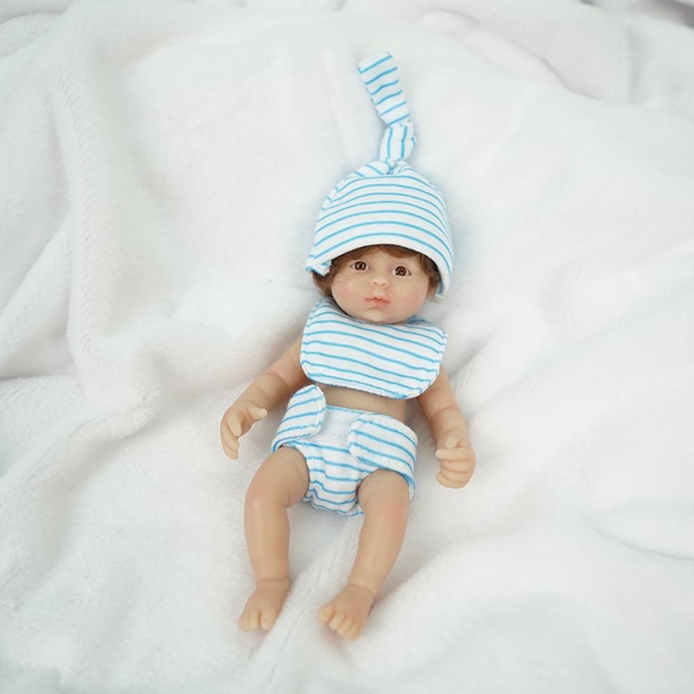 6-Inch Palm Solid Silicone Rebirth Baby Simulation Doll Maddie Dressup Birth Children's Toy Gift