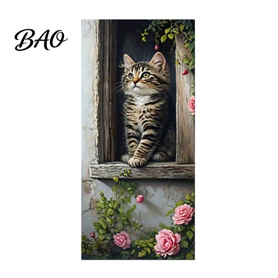 Gráficos de Contenedor de Basura Impermeables Pegatina de Cubo de Basura de Animales de Dibujos Animados, Calcomanía de PVC Autoadhesiva Colorida, Pegatinas Lindas Creativas para Decorar Gato