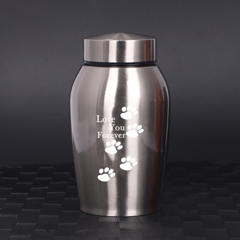 Stainless Steel Pet Cremation Urn for Ashes - Memorial Jar for Cats, Dogs, and Pets
