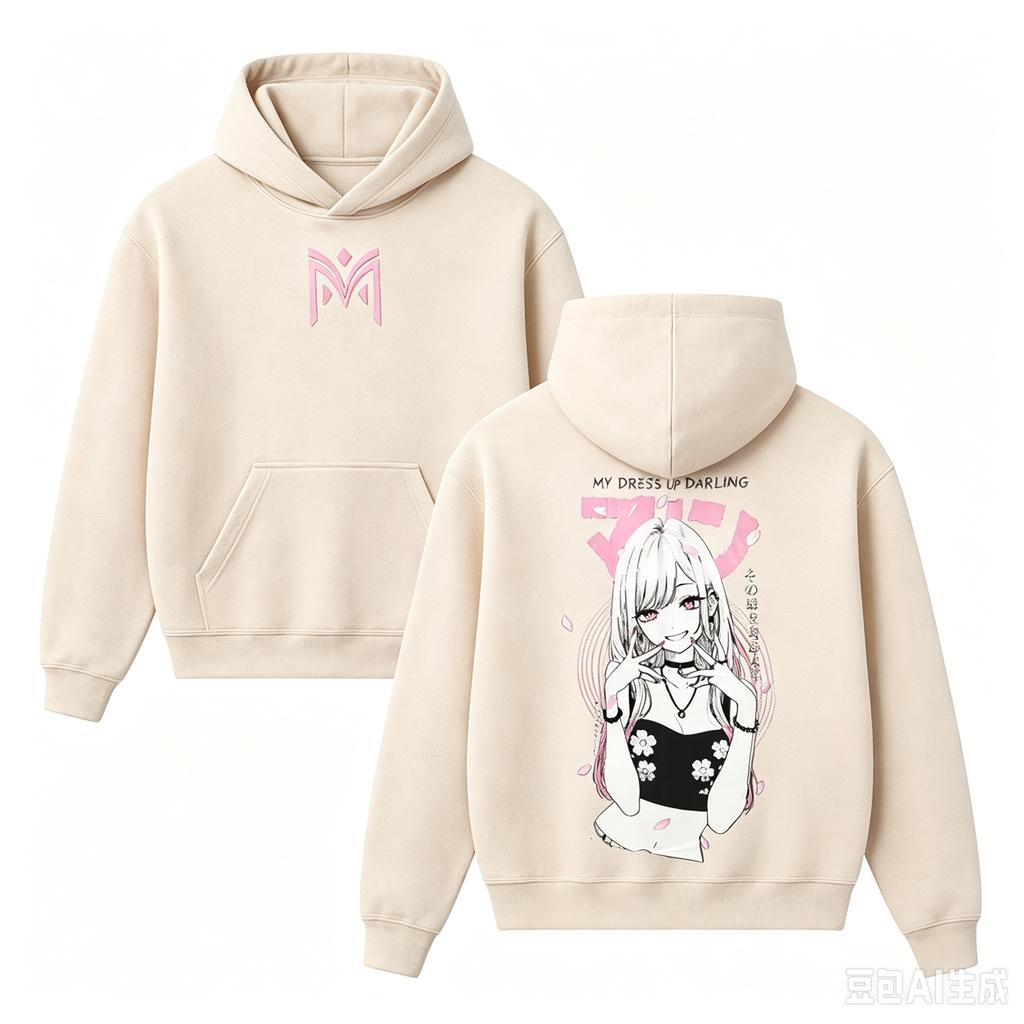 Mein Dress-Up Darling Anime Kitagawa Marin Grafik Hoodie Herren Damen Übergroß Streetwear Y2k Sweatshirt Hoodies Locker Fleece Warm Damen Herren Kleidung