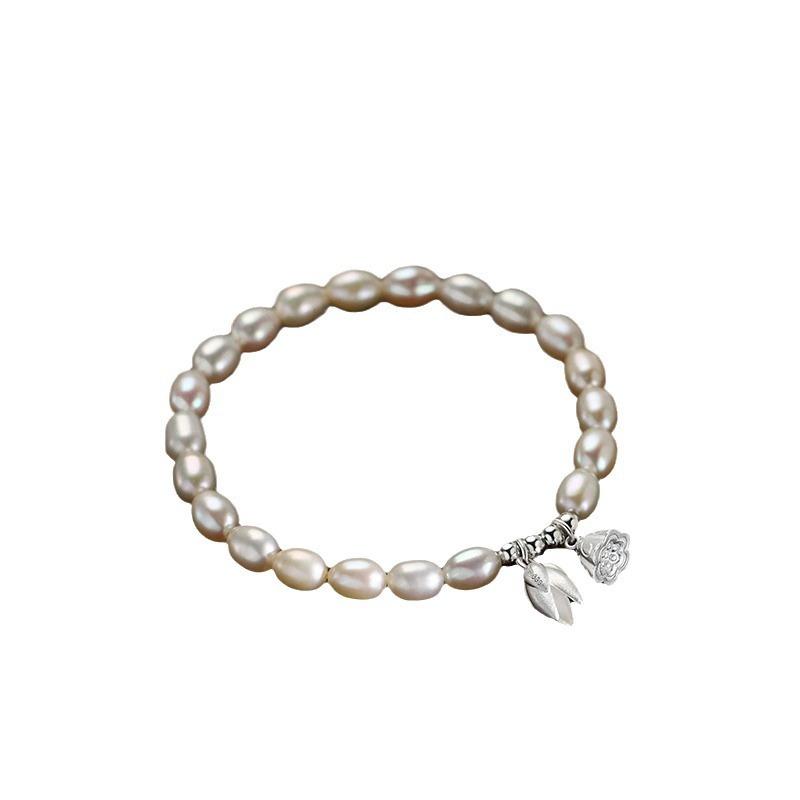 Two Worlds Love Pearl Lotus Couple Bracelet Ins Fashion Versatile Jewelry Valentine's Day Gift