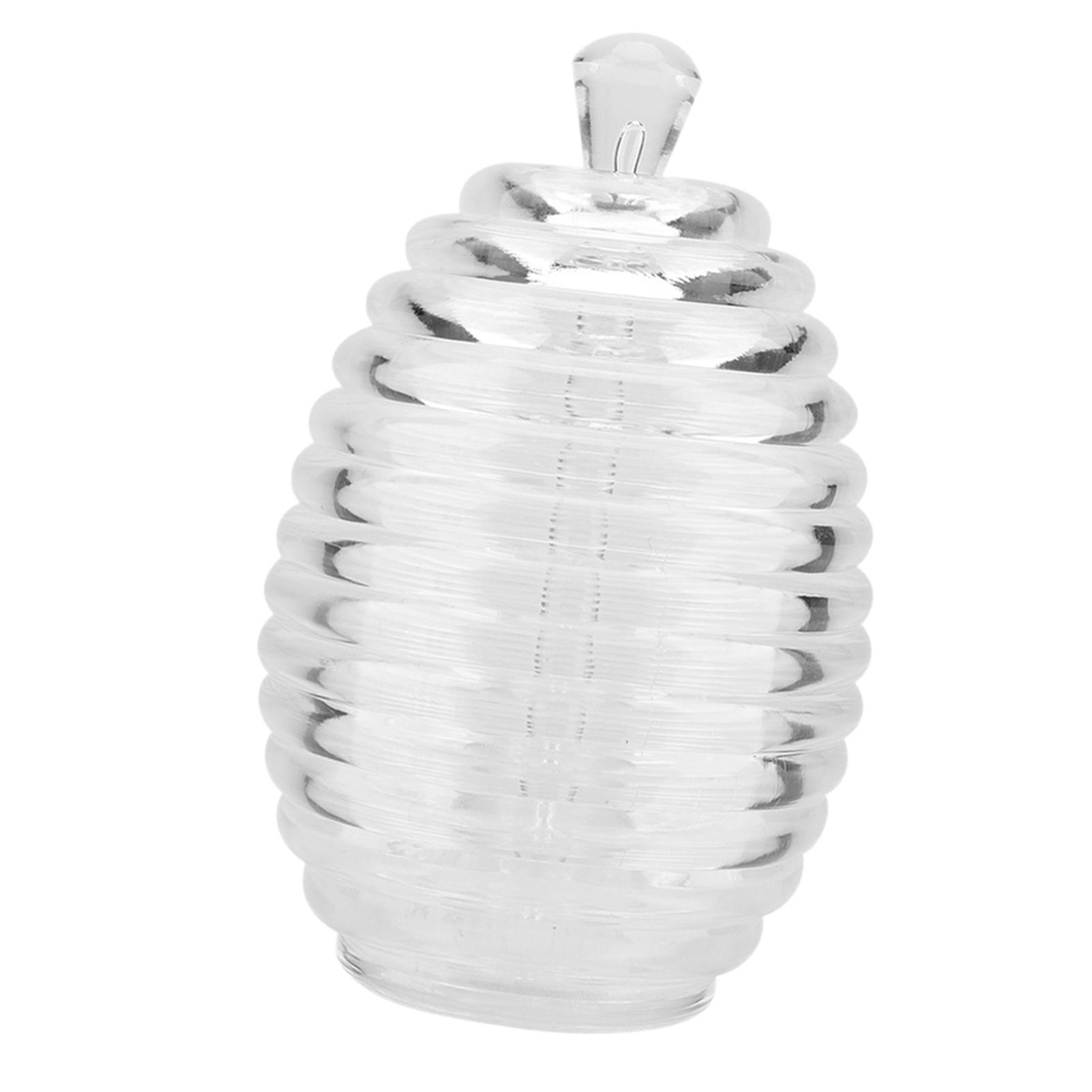

265ml Transparent Beehive shaped Honey Jar with Dripper Stick for Storing and Dispensing Honey