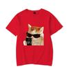 Hot Neutral Style Cool Cat Selfie T Shirt Korean Text Meme Print Short Sleeve O Neck Soft Washable Tops Funny Streetwear Tee Top