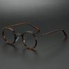 Retro Markendesign Luxuriöse Runde Rahmenbrille für Herren Damen Ultraleichte Edelstahllegierung Anti Blaulicht Brille
