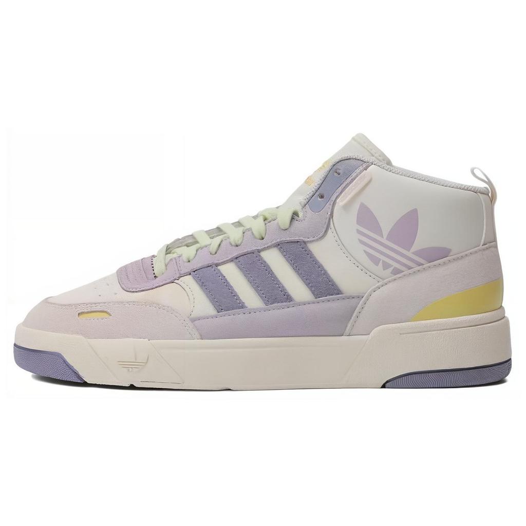 Adidas Originals Post Up Versatile Comfortable Non-Slip Mid-Top Skate Shoes Unisex Skate Shoes White Purple IG9129