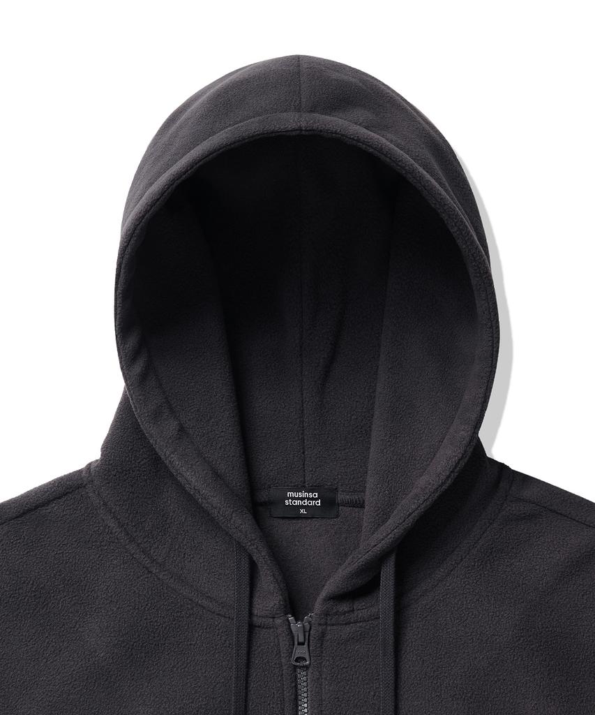 Musinsa Standard Oversized Polar Fleece Hooded Zip-Up [Dark Gray]