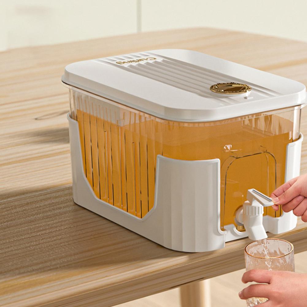 5L Refrigerator Juice Pitcher with Faucet & Bracket Home Plastic Beverage Dispenser Filter Drink Container for Home Kitchen