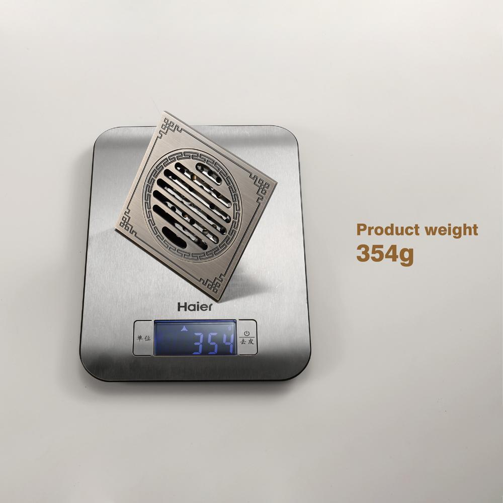Modern Rectangle Brushed Eco-Friendly Easy-Clean Bathroom Floor Drain 100x100mm