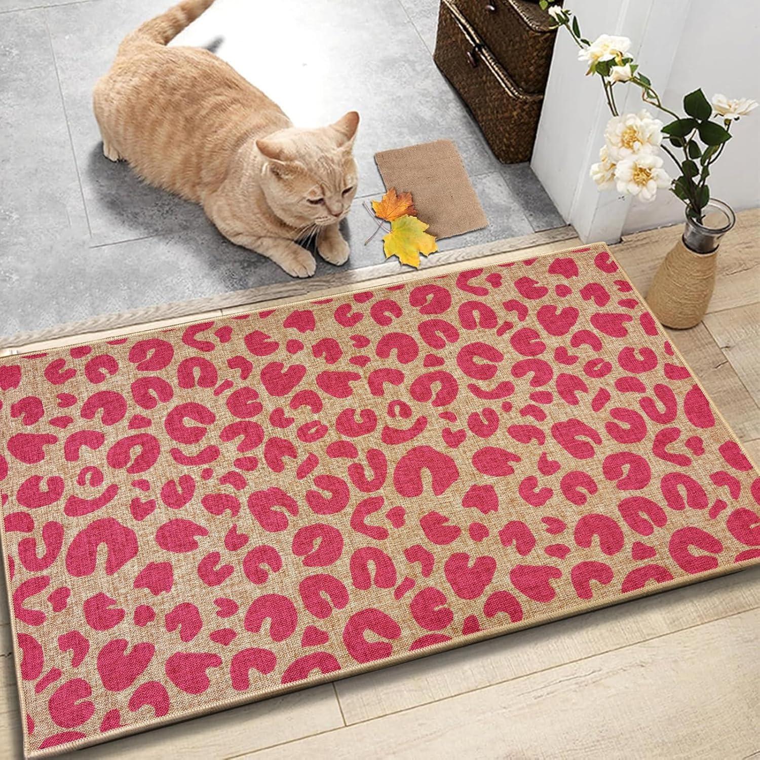 Welkommat met Luipaardprint, Welkommat met Dierenpatroon, Tapijt voor Woonkamer, Decoratiekleed voor Entree/Portiek 30X50cm