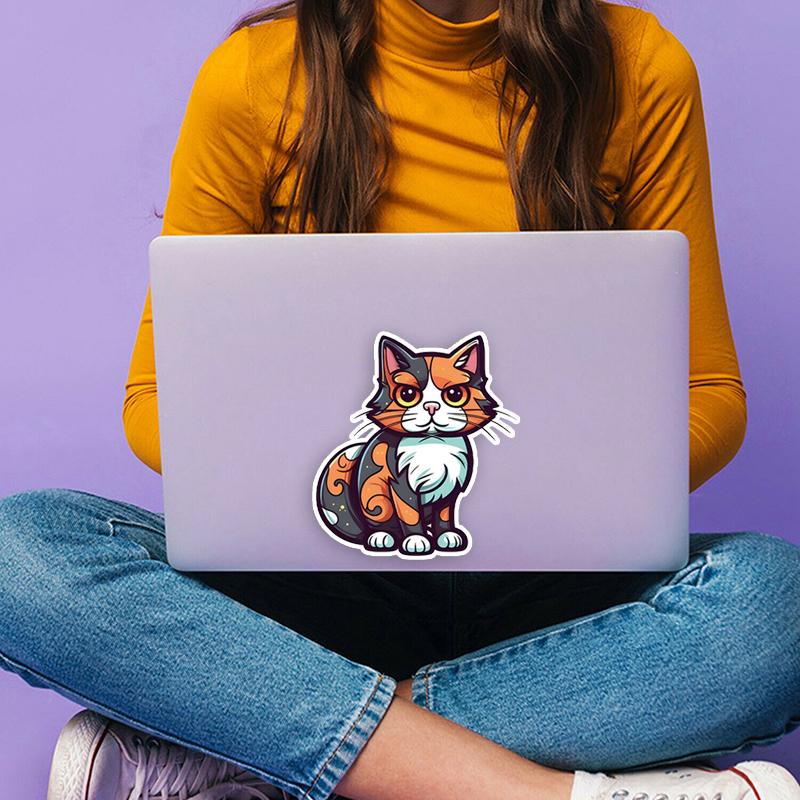 JT118#13.5x15cm Cute Calico Cat Vinyl Car Sticker Decal Animal Cat Car Sticker Cover Up Car Body Scratches Sticker