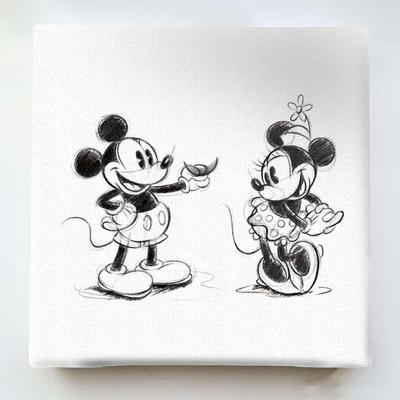 Ribbed Art Deli Poster Mickey Minnie 20cm X Made In Lightweight IKEBANA Panel, Mouse, Mouse, 20cm, Japan, Fabric, IKE-DSNY-2106-05,