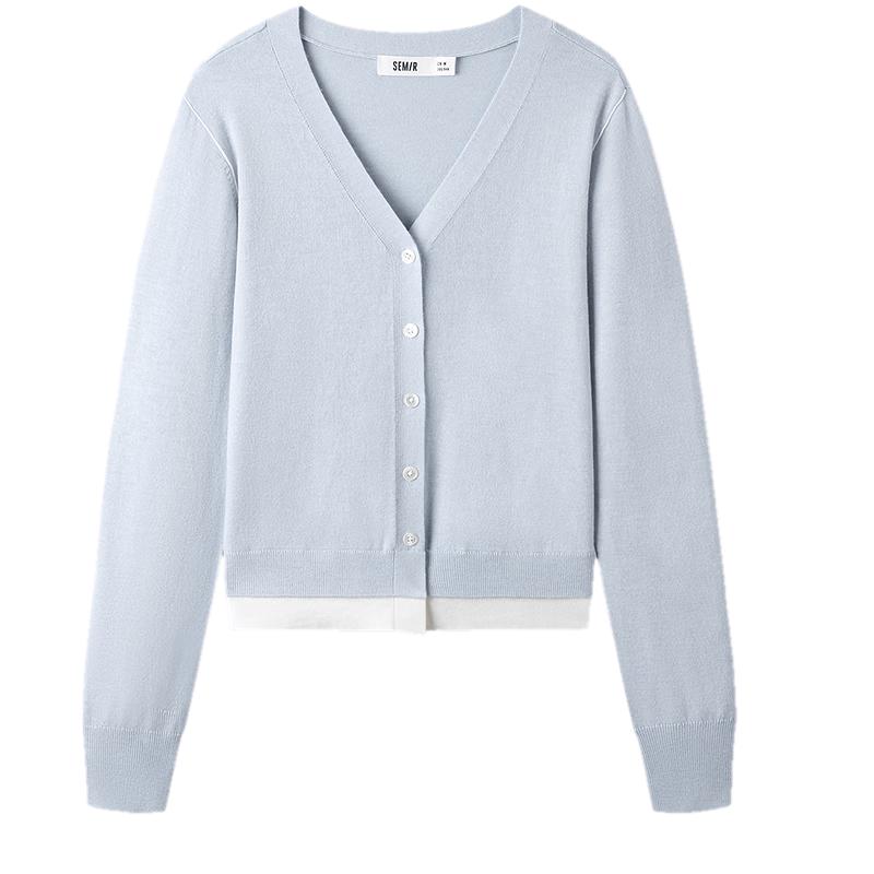 Semir Women s Colorblock Knit Cardigan M