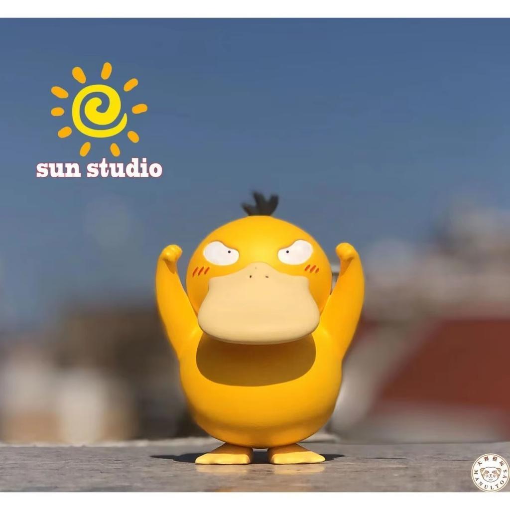 Sun Studio Psyduck Figure Pvc Anime Peripheral Cute Handmade Model Desktop Car Decoration Ornament Collectible Toy Gift