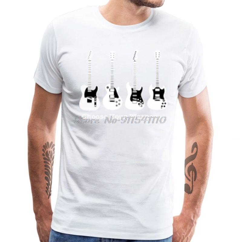 

Choose Your Weapon T-shirt Men Band Tees Electric Guitar Print Tops T Shirt Simple Hip Hop Men Cotton Tshirt Harajuku Streetwear S